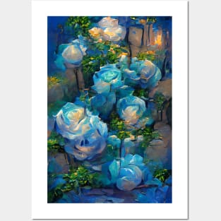 Blue roses Posters and Art